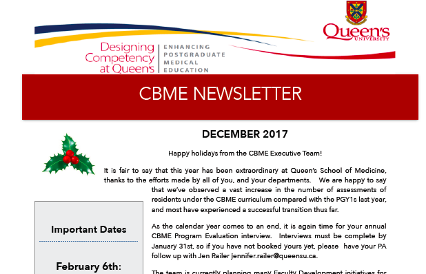 CBME Newsletter Dec 2017